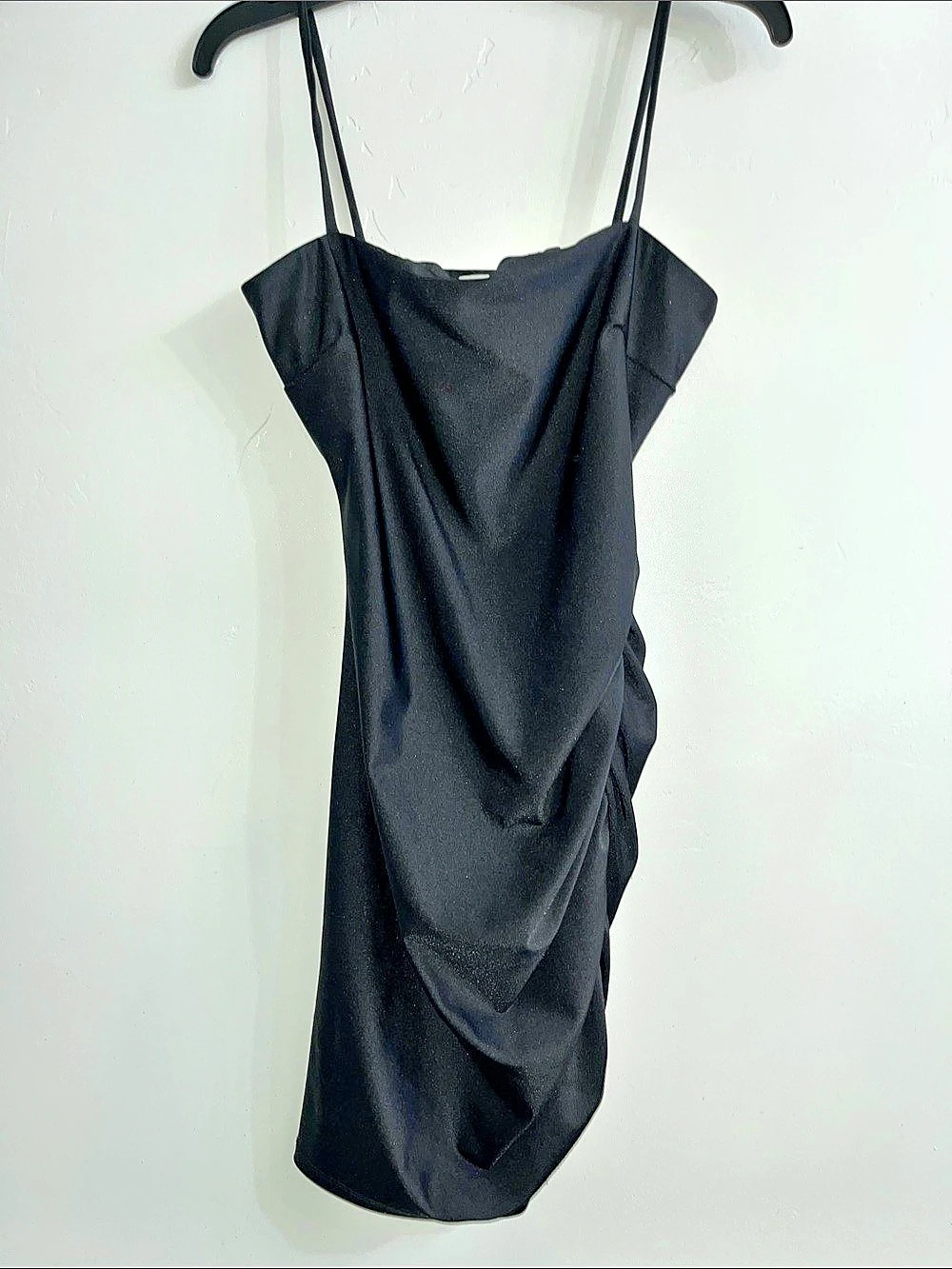 lovely day Size S Black Ruched Mini Dress Like New